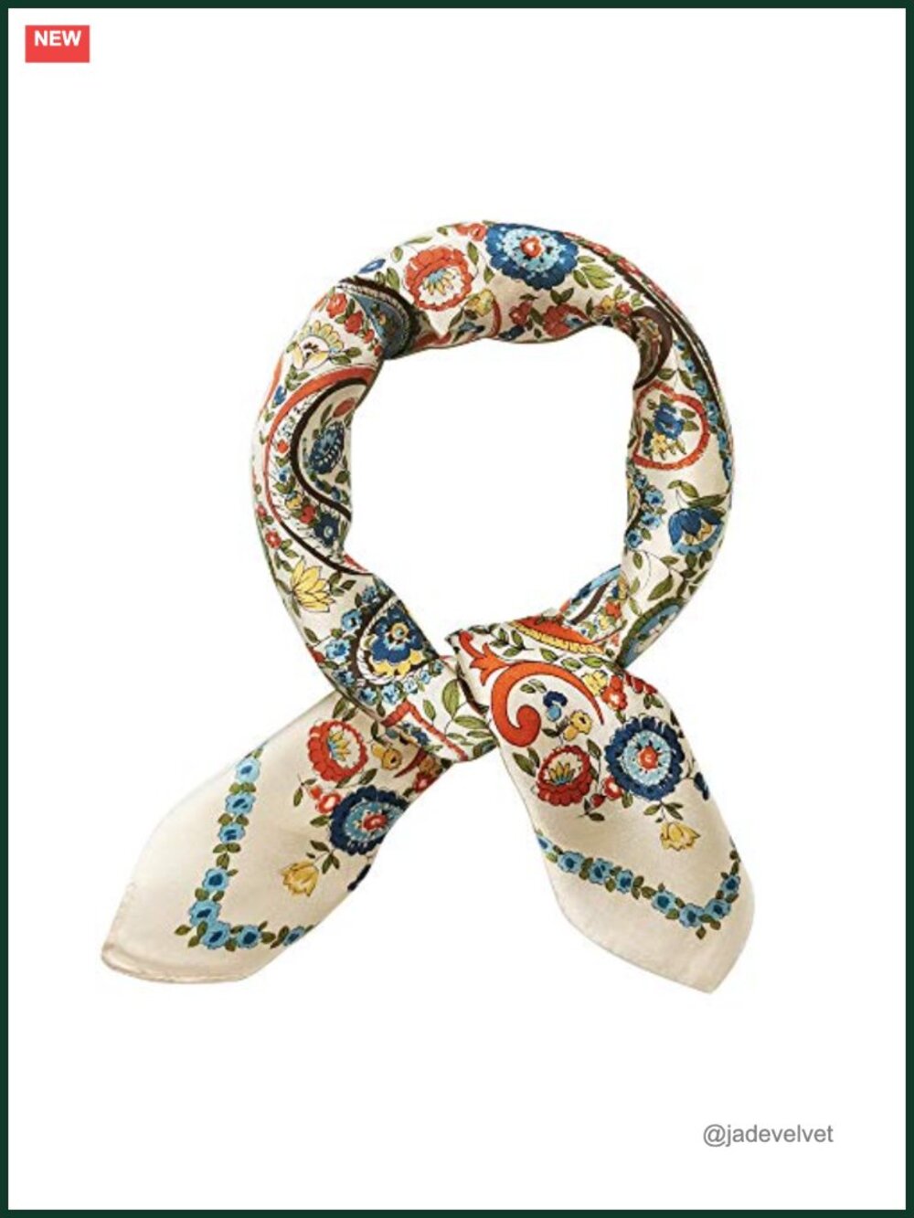 100% Mulberry Silk Small Square Scarf Neckerchief 21x21 Women Accessory